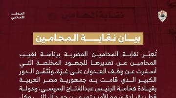 المحامين تثمن الجهود المصرية والقطرية في وقف العدوان على غزة