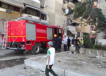 إصابة شاب في حريق مطعم بالدقهلية