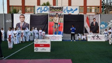 وزير الشباب والرياضة ومحافظ السويس يفتتحان صالة فنون قتالية وملعب خماسي بمركز شباب فيصل وزير الشباب والرياضة ومحافظ السويس يفتتحان صالة فنون قتالية وملعب خماسي بمركز شباب فيصل