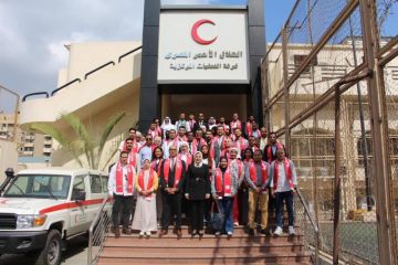 الهلال الأحمر المصري يستقبل نموذج محاكاة الشباب العربي مستعرضا جهوده في دعم غزة صور
