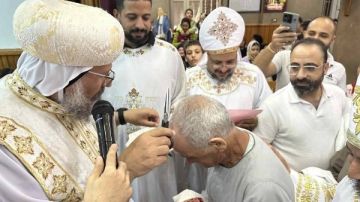 تدشين أواني خدمة ورسامة شمامسة بقرية النجارين على يد الأنبا بقطر