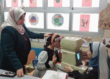 جامعة بنها تنظم قافلة طبية في مدرسة المكفوفين