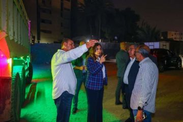 جولة ليلية لوزيرة التنمية المحلية لتفقد المنطقة المحيطة بالمتحف المصرى الكبير جولة ليلية لوزيرة التنمية المحلية لتفقد المنطقة المحيطة بالمتحف المصرى الكبير