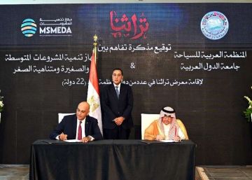 رئيس الوزراء يشهد توقيع مذكرة تفاهم بين جهاز تنمية المشروعات والمنظمة العربية للسياحة