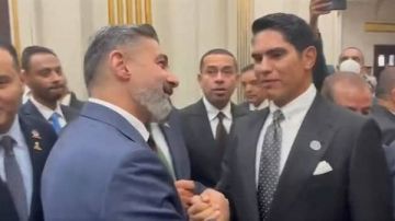 صور سلام وأحضان بين أبو هشيمة وياسر جلال قبل أداء اليمين الدستورية بمجلس الشيوخ