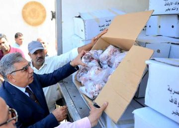 استلام 2 طن من لحوم صكوك الإطعام لتوزيعها على الأسر الأولى بالرعاية في الدقهلية