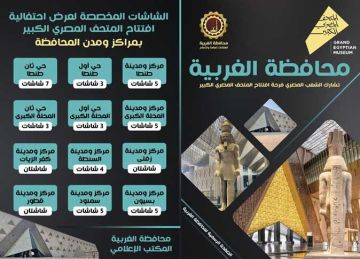 47 شاشة عملاقة تزين ميادين الغربية احتفالا بـ افتتاح المتحف المصري الكبير 47 شاشة عملاقة تزين ميادين الغربية احتفالا بـ افتتاح المتحف المصري الكبير