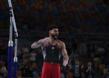 عمر العربي يصعد لنهائي بطولة العالم للجمباز في إندونيسيا