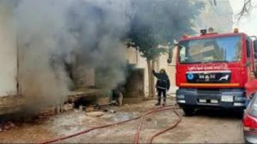 إصابة شخص في حريق هائل التهم 3 محال أجهزة كهربائية بالبساتين