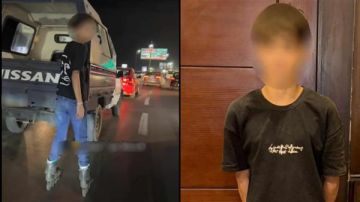 مرتديا حذاء تزحلق.. ضبط أجنبي أمسك بالصندوق الخلفي لسيارة شرطة بالإسكندرية مرتديا حذاء تزحلق.. ضبط أجنبي أمسك بالصندوق الخلفي لسيارة شرطة بالإسكندرية