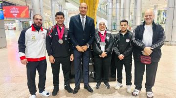 وزارة الشباب والرياضة تستقبل بعثة منتخب رفع الأثقال بعد تحقيق 6 ميداليات في بطولة العالم بالنرويج