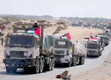 قوافل الإغاثة المصرية تشق طريقها في شوارع غزة