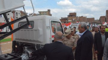 محافظ الغربية يتفقد اصطفاف المعدات استعدادا لانطلاق التدريب العملي المشترك صقر 156 ط