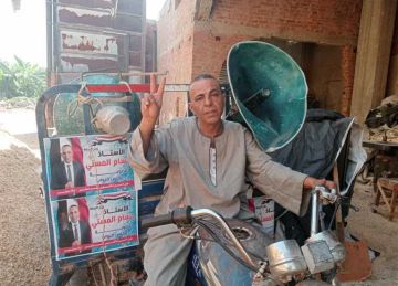 مرشح للنواب بالشرقية يستخدم التروسيكل في الترويج لحملته الانتخابية