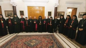 البطريرك الأنبا إبراهيم إسحق يشارك في استقبال رئيس الأساقفة إدجار بينيا بارا