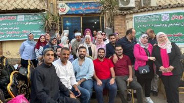 قافلة طبية متكاملة من معهد تيودور بلهارس لخدمة أهالي قرية وردان بالجيزة