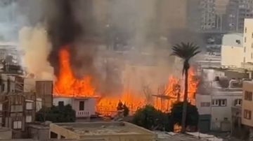 فرق الإطفاء تحاول السيطرة على حريق ستوديو مصر صور