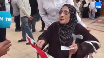 مسنة تدلي بصوتها على كرسي متحرك في الانتخابات بالإسكندرية.. فيديو