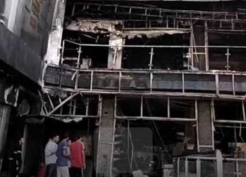 إيقاف أعمال ترميم مول العبور المحترق لحين الانتهاء من التحقيقات