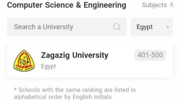 جامعة الزقازيق الأولى محليا في 4 تخصصات في تصنيف شنغهاي للتخصصات لعام 2025