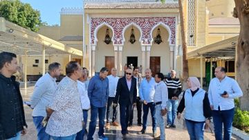 محافظ الأقصر يتفقد أعمال تطوير مسجد السيد يوسف استعدادا للاحتفال بالعيد القومي