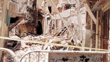 انهيار منزل مكون من 4 طوابق دون إصابات بالاسكندرية