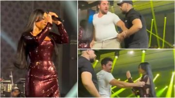 معجب يتهجم على هيفاء وهبي في حفلها بالأردن والبودي جارد يمنعه.. فيديو