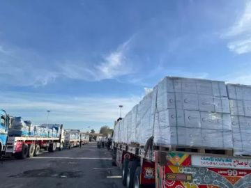 قافلة زاد العزة الـ76 تحمل 9500 طن مساعدات لأهالي غزة.. صور