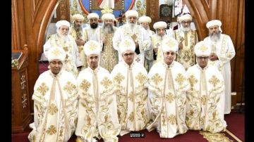 سيامة 5 كهنة جدد بإيبارشية حلوان والمعصرة بحضور عدد من المطارنة والأساقفة