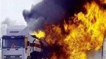 حريق في حافلة بصحراوي بني سويف حريق في حافلة بصحراوي بني سويف