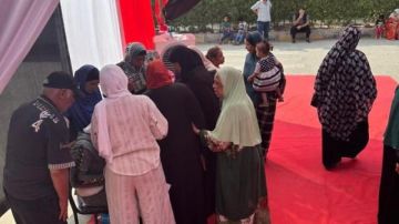 توافد الناخبين بـ حدائق أكتوبر للإدلاء بأصواتهم في انتخابات مجلس النواب