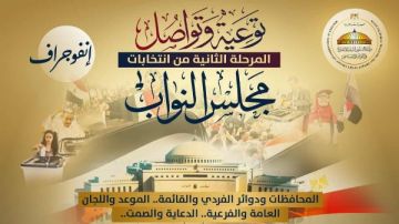 الشؤون النيابية تطلق إنفوجرافات توعوية حول المرحلة الثانية من انتخابات البرلمان الشؤون النيابية تطلق إنفوجرافات توعوية حول المرحلة الثانية من انتخابات البرلمان