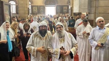 قداس احتفالي وعرض مهيب لجسد الشهيد مارجرجس بمصر القديمة