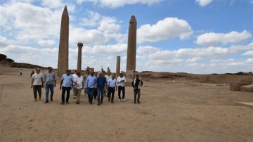 الكشف عن 225 تمثالا من الأوشابتي الخاصة بالملك شوشنق الثالث بصان الحجر الأثرية