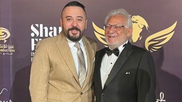 الصريطي وعمرو عبد العزيز علي السجادة الحمراء لمهرجان شرم الشيخ للمسرح