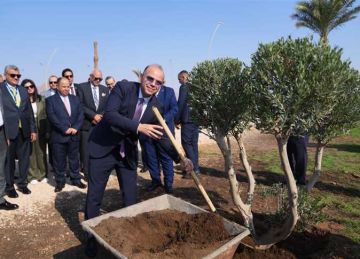 رئيس الرقابة المالية يشارك زرع أشجار كمساهمة في خفض الانبعاثات الكربونية بشرم الشيخ