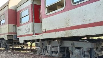 خروج عربة قطار عن القضبان بمحطة الحامول في المنوفية