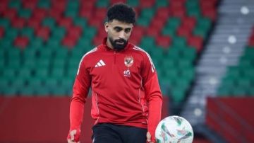 مروان عطية يحتفل بفوز منتخب مصر على جنوب أفريقيا