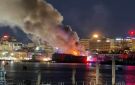 حريق يلتهم الواجهة البحرية في ميناء بورتلاند بولاية مين الأمريكية
