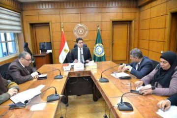 نائب محافظ الدقهلية يعقد اجتماعا لمتابعة مشروعات الصرف الصحي بمركز ومدينة الجمالية