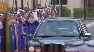 شاهد لحظة وصول الرئيس السيسي إلى قصر بيان الأميري بالكويت فيديو