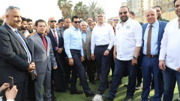 وزير الرياضة ومحافظ الجيزة يفتتحان ملاعب نادي الصحفيين النهري