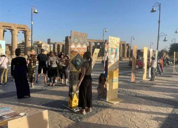 رفع الحواجز الخرسانية من الطريق العام بمدينة الأقصر