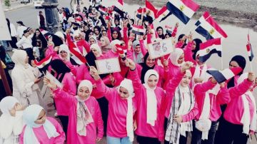 مسيرة مشي لفتيات ريحانة بالغربية تزامنا مع احتفالات تحرير سيناء