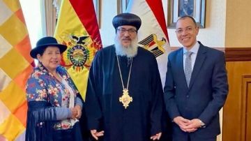 وزيرة الخارجية البوليڤية تشيد بالخدمات التي تقدمها الكنيسة القبطية .. صور