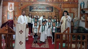 الأنبا توماس يترأس القداس الإلهي بكنيسة القديس أنطونيوس الكبير بإهناسيا