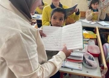 5 مدارس فى استقبال وكيل إدارة حدائق أكتوبر التعليمية