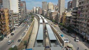 أحدث تصوير جوي لتقدم أعمال تركيب الكمرات وتنفيذ مشروع المرحلة الأولى من مترو الإسكندرية