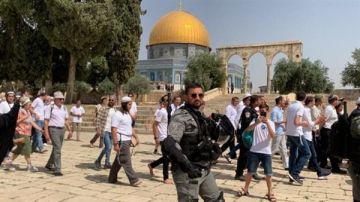 مستوطنون يقتحمون باحات الأقصى بحماية قوات الاحتلال بحجة الأعياد اليهودية مستوطنون يقتحمون باحات الأقصى بحماية قوات الاحتلال بحجة الأعياد اليهودية