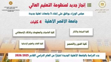التعليم العالي تعلن عن الكليات المتاحة بجامعة الأقصر الأهلية